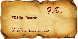 Fülöp Domán névjegykártya